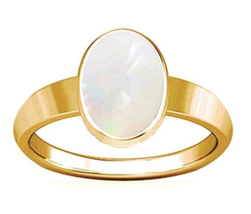 Divya Shakti - Anillo de ópalo blanco Panchadhatu de 10,25-10,50 quilates para hombre y mujer