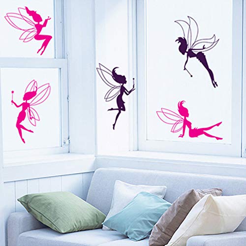 DIY Murales adhesivos y pegatinas de pared Póster,Fairy Flower Fairy Habitación para niños Dormitorio Mesita de noche Kindergarten Wallpaper Wallpaper PVC Etiqueta de la pared extraíble