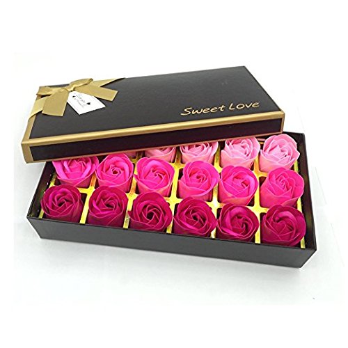 DMZK 18 Pcs Jabón Flor de Rosa con Caja de Regalo, Bodas, Regalos de cumpleaños, Regalos de San Valentín ect