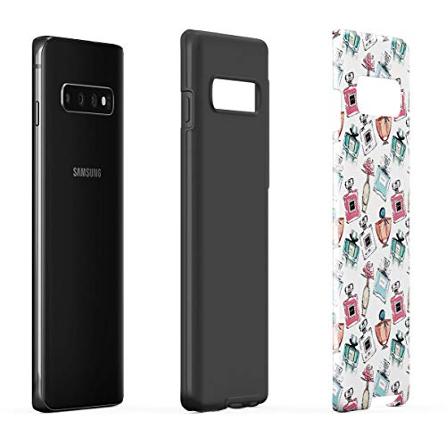 DODOX Case Cover Compatible with Samsung Galaxy S10 Silicone Inner & Outer Hard PC Shell 2 Piece Hybrid Armor Parfume Bottless Girly Pattern