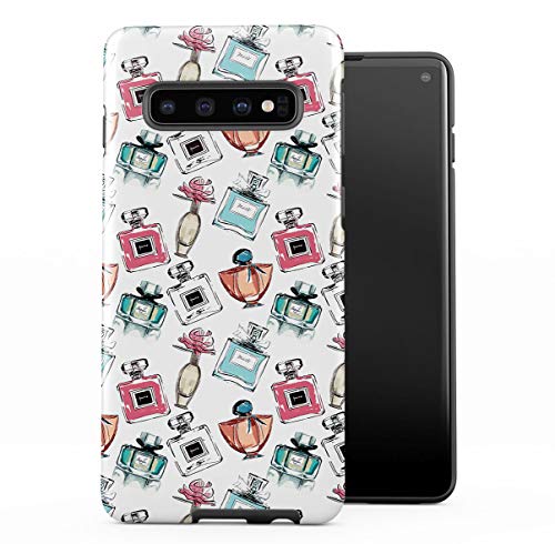 DODOX Case Cover Compatible with Samsung Galaxy S10 Silicone Inner & Outer Hard PC Shell 2 Piece Hybrid Armor Parfume Bottless Girly Pattern