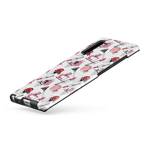 DODOX Soft Red Rose Blossom & Parfume Pattern Case Cover Compatible with Samsung Galaxy Note 10 Silicone Inner & Outer Hard PC Shell 2 Piece Hybrid Armor