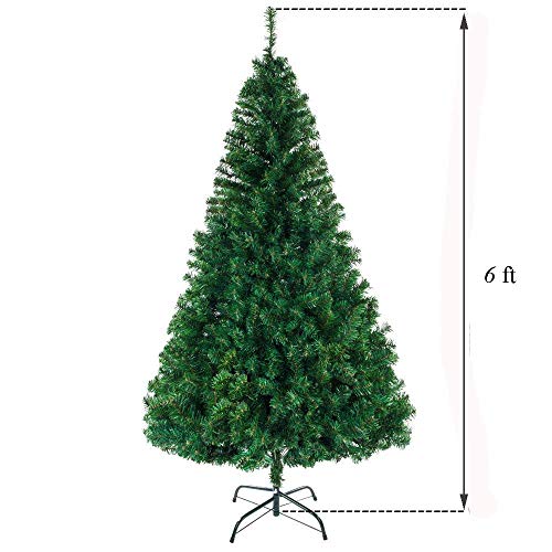 Douglas Árbol De Navidad Árbol De Pino De 6 Pies De Navidad Artificial con Bisagras del Soporte del Metal, De Primera Calidad Unlit Árbol Spruce Completa con 1.000 Puntas De Las Ramas