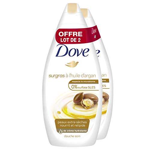 Dove Gel de ducha Set de 2 surgras aceite de argán 750 ml