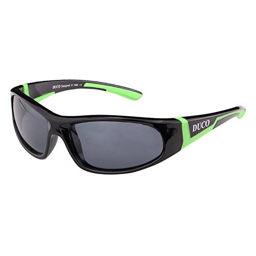 Duco Gafas de sol Kids Gafas deportivas polarizadas para niños y niñas (Negro-001)