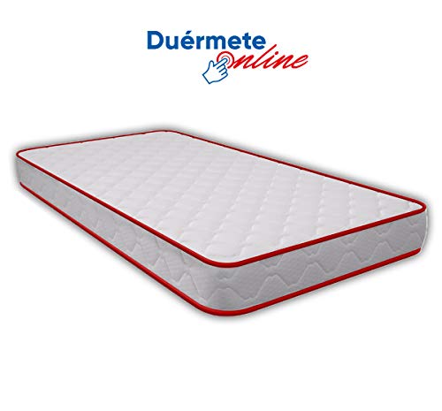 Duérmete Online Colchón Juvenil Vale Reversible Eliocel Grosor 15cm con Doble Cara (Invierno/Verano) Fabricado en España, Muy Transpirable, 80x190