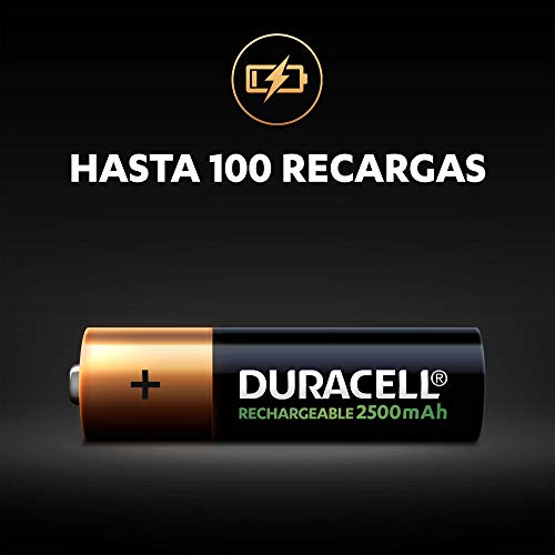 Duracell - Pilas Recargables AA 2500 mAh, paquete de 8