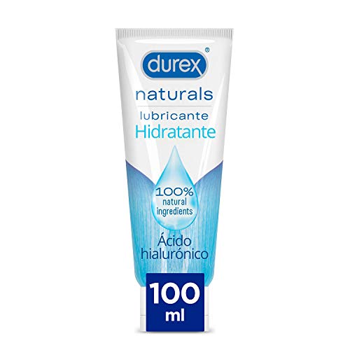 Durex Naturals Hidratante Lubricante, Ácido Hialurónico, 100% Natural sin Fragancia, Colorantes Ni Agentes Irritantes - 100ml