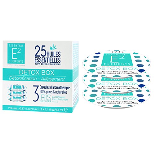 E2 Detox Box IRIS con 25 aceites esenciales 100% puros y naturales