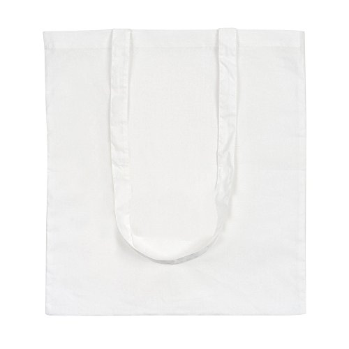 eBuyGB - Lote de 10 bolsas de algodón para la compra y la playa, 42 cm, blanco (Blanco) - 1206006-10b