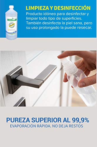 Ecosoluciones Químicas - 1 litro | Alcohol Isopropílico 99,9% Alta pureza IPA | Limpieza componentes electrónicos, Objetivos, Pantallas. Desengrasante. Desinfección y Limpieza Superficies