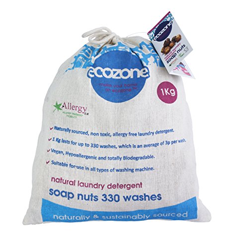 Ecozone - Nueces de jabon para lavar la ropa (bolsa de 1 kg, hasta 330 lavados)