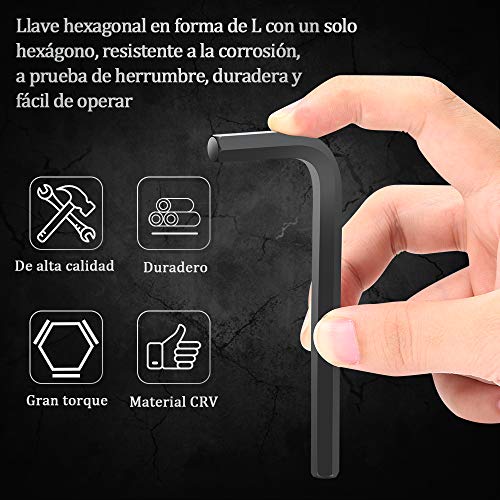 E·Durable Llaves Allen, juego de llaves allen 30pcs Llave hexagonal larga y corta para desmontar e instale la mayoría de los tornillos hexagonales interiores en automóviles muebles,equipos, etc.