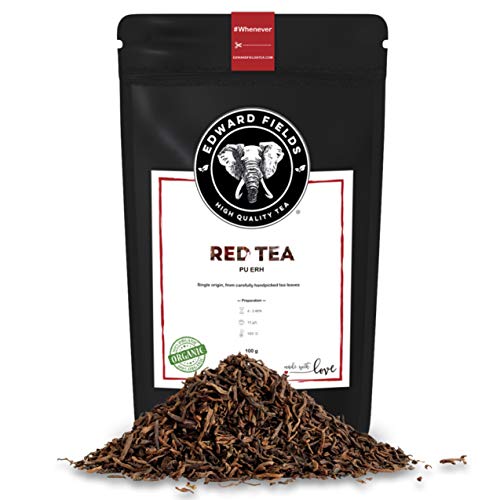 Edward Fields - Té Rojo Pu Erh Orgánico de alta calidad. Cantidad: 100g. Formato: Granel. Origen: China. Detox, antioxidante, adelgazante.