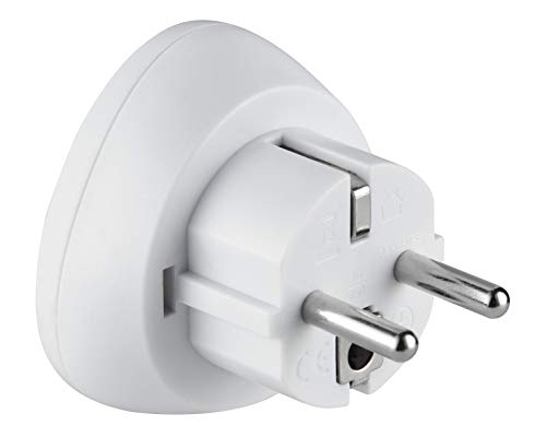 Electraline 70059 Adaptador de Viaje USA a tus enchufes de Francia/Europa, blanco