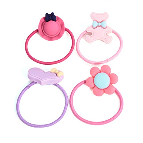 Elenxs Anillo de la Venda del Pelo Cola de Caballo 30pcs del corazón Sombrero de la Flor Muchacha de los Cabritos Hairband elástico del Pelo