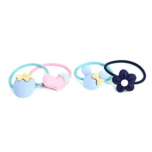 Elenxs Anillo de la Venda del Pelo Cola de Caballo 30pcs del corazón Sombrero de la Flor Muchacha de los Cabritos Hairband elástico del Pelo