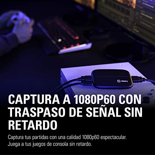 Elgato Game Capture HD60 S - Capturadora de juegos (Xbox 360, PlayStation o Nintendo) con una imagen a 1080P 60FPS Captura, USB 3.0 (Externo), Negro