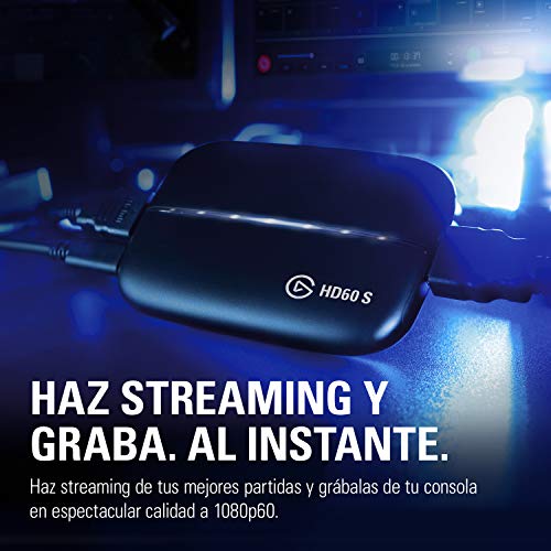 Elgato Game Capture HD60 S - Capturadora de juegos (Xbox 360, PlayStation o Nintendo) con una imagen a 1080P 60FPS Captura, USB 3.0 (Externo), Negro