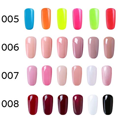 Elite99 Lámpara UV LED para Uñas 24w, 6 Colores Kit de Esmaltes Semipermanentes en Gel UV LED, Base y Top Coat, Semipermanentes, Removedor de Uñas y Accesorios 003