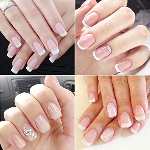 Elite99 Manicura Francesa Semipermanente Kit, 6 Colores de Esmaltes de Uñas Semipermanentes en Gel UV LED 10ML con Pegatina