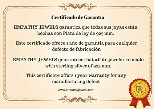 EMPATHY JEWEL Collar Luna Invertida en Plata de Ley 925 - Pendientes Pequeños de Plata Luna Invertida - Conjunto de Collar y Pendientes de Plata Luna Invertida - Colgante Luna Mujer ideal como Regalo