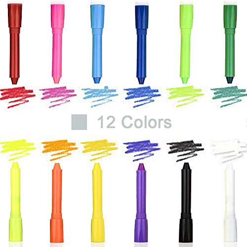 EN-71 Certified 12 Cols Face Crayones, Kits de Pintura para la Cara, Pintura Corporal, Pintura Facial para niños, Pintura Lavable para la Cara, Maquillaje para niños, Pintura Corporal no tóxica