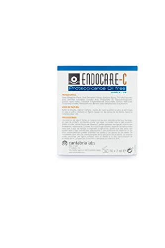 Endocare Radiance C Proteoglicanos Oil-free - Ampollas Faciales Antiedad, Regeneradoras y Antioxidantes, con Vitamina C, Todo Tipo de Pieles, 1 unidad, 30 ampollas x 2ml