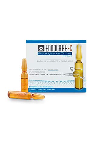 Endocare Radiance C Proteoglicanos Oil-free - Ampollas Faciales Antiedad, Regeneradoras y Antioxidantes, con Vitamina C, Todo Tipo de Pieles, 1 unidad, 30 ampollas x 2ml