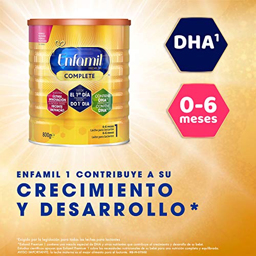 Enfamil Complete 1 - Leche Infantil para Lactantes de 0 a 6 Meses de Edad, Fórmula para Bebés Recién Nacidos - 800 gr