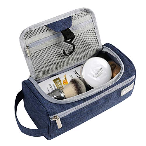 Eono by Amazon - Bolsas de Aseo Neceser Avion Unisexo Neceseres de Viaje Toiletry Bag Neceser Maquillaje con Gancho para Colgar Bolsa de Cosmético Impermeable Organizador de Viaje, Armada