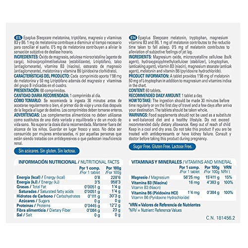 Epaplus Sueño Melatonina Liberación prolongada 60 comprimidos