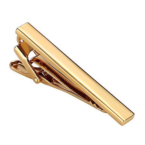 Epinki Joyería Hombre Clip de Corbata Acero Inoxidable Surco Líneas Tie Oro Tie Clip