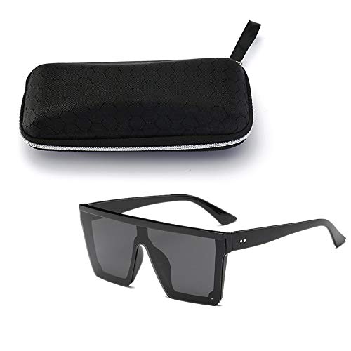 ERIOG Gafas de Sol Gafas De Sol Cuadradas De Gran Tamaño Hombres Mujeres Flat Top Fashion Lentes De Una Pieza Gafas De Sol para Mujeres Sombras Espejo