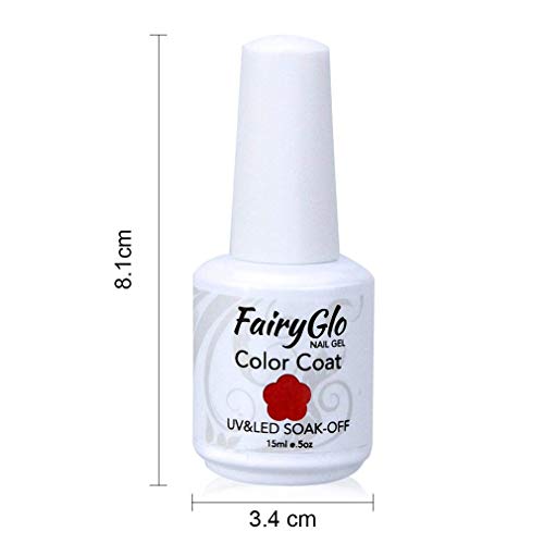 Esmalte de Uñas Semipermanente Kit de Esmaltes Semipermanentes Uñas de Gel de Colores Pintauñas Manucira Soak off 4pcs 15ml de Fairyglo - F1503