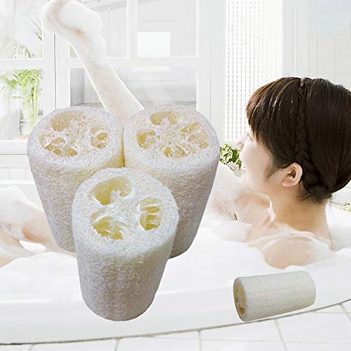 Esponja natural Luffa, 6 unidades, 10 cm, Esponja natural Luffa, para baño y ducha, perfecta para el cuidado corporal, decoración y limpieza de cocina