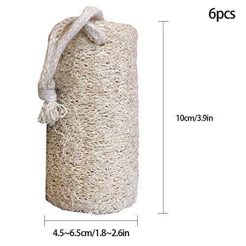 Esponja natural Luffa, 6 unidades, 10 cm, Esponja natural Luffa, para baño y ducha, perfecta para el cuidado corporal, decoración y limpieza de cocina