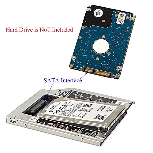 ESYNiC SATA HDD SSD de 2.5 " 9.5 mm Segunda Unidad de Disco Duro Caddy Optical de Disco Duro para Apple MacBook Unibody MacBook Pro 13 15 17 Unidad de DVD Super Drive Mejorar su Almacenamiento de Datos ¡­