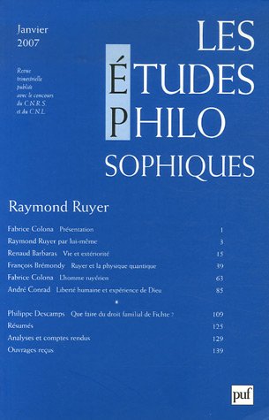 Études philosophiques 2007, n  1 (Etudes philosophiques (les))