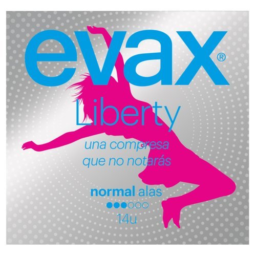 Evax Liberty - Compresas con alas normales, 14 unidades