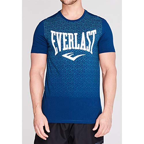 Everlast - Camiseta de cuello redondo para hombre, con estampado geométrico Azul azul M