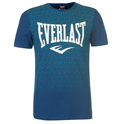 Everlast - Camiseta de cuello redondo para hombre, con estampado geométrico Azul azul M