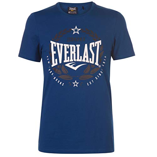 Everlast - Camiseta de cuello redondo para hombre, diseño de laurel Azul azul XL