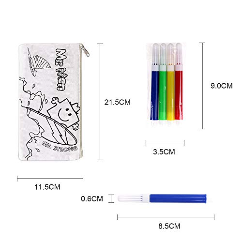 Faburo 16 Piezas Kit de Estuches para Colorear y Rotuladores de Colores, Incluye 16 Caja de Lápiz para Colorear y Mini Rotuladores de Tiza para Niños, Colegios, Regalos y Bolsas de Cumpleaños