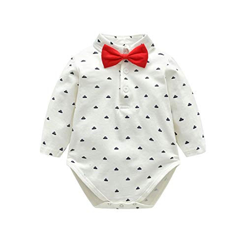 Fairy Baby Baby Boys 3pcs Traje Formal para niños pequeños Caballero Body + Chaleco + Pantalones Size 59(3-6 Meses) (Azul)