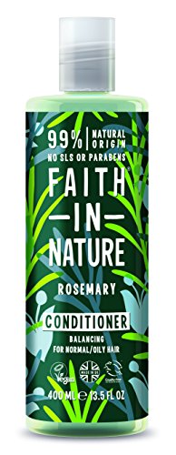 Faith in Nature Acondicionador Natural de Romero, Equilibrante, Vegano y No Testado en Animales, sin Parabenos ni SLS, para Cabello de Normal a Graso, 400 ml