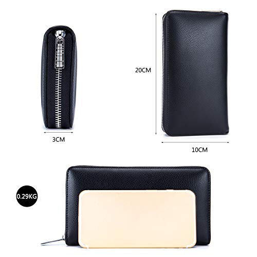 FANDARE Billetera Cuero Cartera con RFID Mujer Wallet para Estilo Monedero Billetera de Cuero con 36 Ranuras para Tarjetas Bolsillo Crédito Tarjetas Ranuras para Tarjetas Crédito Gran Capacidad Rosado