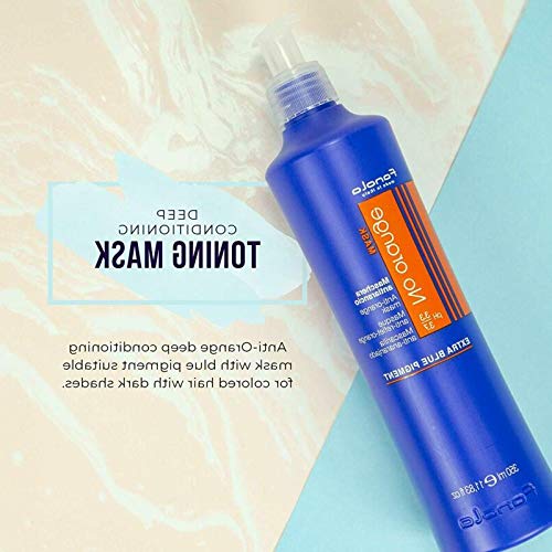 Fanola No Orange mask - Mascarilla antianaranjado para el pelo, pigmento azul extra, 1000 ml