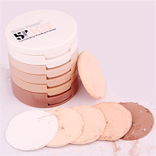 FantasyDay® 5 Colores Cara Polvos Coloretes/Blush Paleta de Maquillaje Cosmética - Perfecto para Sso Profesional y Diario