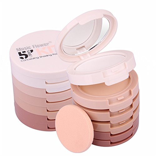 FantasyDay® 5 Colores Cara Polvos Coloretes/Blush Paleta de Maquillaje Cosmética - Perfecto para Sso Profesional y Diario